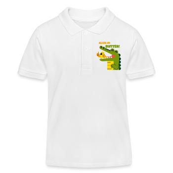 Alles in Butter: Alligator und Spatz - Kinder Organic Poloshirt Mini Sprinter von Stanley/Stella - Weiß - Vorne