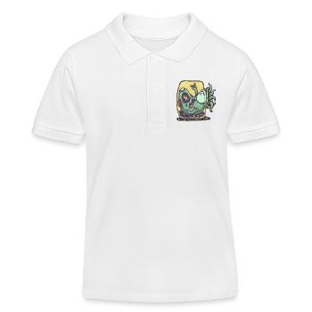 Alieno-Avocado im Toaster - Kinder Organic Poloshirt Mini Sprinter von Stanley/Stella - Weiß - Vorne
