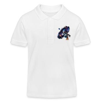 Mit dem Teleskop entfernte Planeten entdecken - Kinder Organic Poloshirt Mini Sprinter von Stanley/Stella - Weiß - Vorne