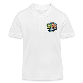 Durabilité Les drôles de légumes sont heureux pour les légumes - Polo enfant bio Stanley/Stella - blanc - Devant