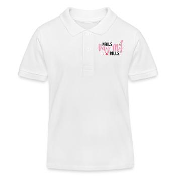 Nails Pay My Bills Manicure Nail Tech - Kids Organic Polo Shirt by Stanley/Stella - white - Front