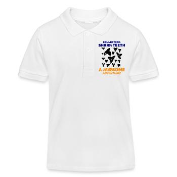 Shark Teeth Collector Fossil Hunting Paleontology - Kids Organic Polo Shirt by Stanley/Stella - white - Front