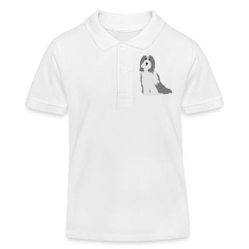 Bearded Collie - Polo enfant bio Stanley/Stella - blanc - Devant