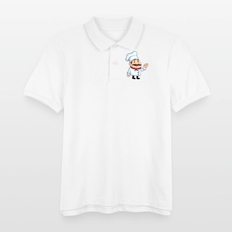 chef chef baker baecker kitchen kitchen kitchen1 Kids Organic Polo Shirt by Stanley/Stella