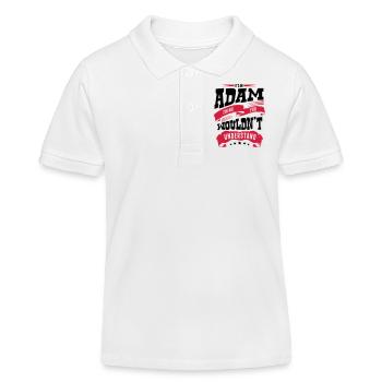 adam name thing you wouldnt understand - Kids Organic Polo Shirt by Stanley/Stella - white - Front