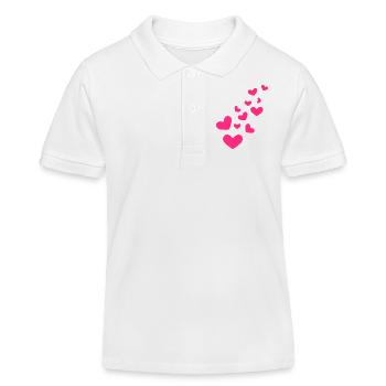 Petit coeurs coeur motif rose amour cadeau - Polo enfant bio Stanley/Stella - blanc - Devant