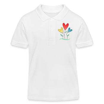 FLEUR. - FLOWER. NATUR. ÖKOLOGIE. - GLÜCK. ZEN - Kinder Organic Poloshirt Mini Sprinter von Stanley/Stella - Weiß - Vorne