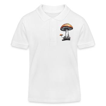 Pilz Steinpilz Champignon Natur Herbst Pfifferling - Kinder Organic Poloshirt Mini Sprinter von Stanley/Stella - Weiß - Vorne