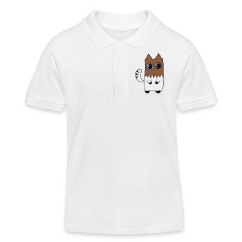 Chat - Polo enfant bio Stanley/Stella - blanc - Devant