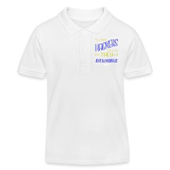 jokes encrypt statement bday glitch - Kids Organic Polo Shirt by Stanley/Stella - white - Front