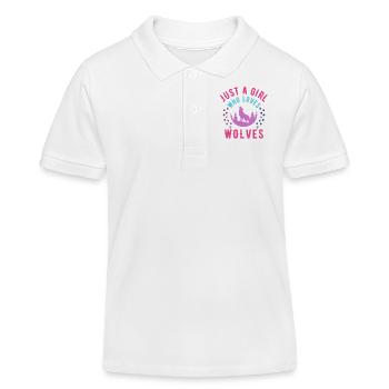 Just a girl who loves wolves - Kids Organic Polo Shirt by Stanley/Stella - white - Front