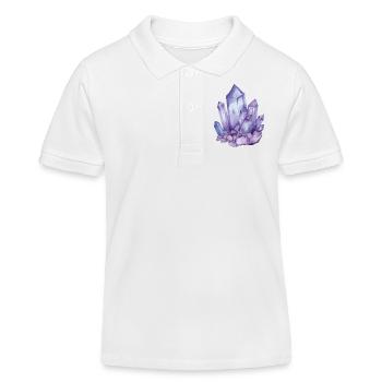 Lila Kristall Gruppe - Kinder Organic Poloshirt Mini Sprinter von Stanley/Stella - Weiß - Vorne