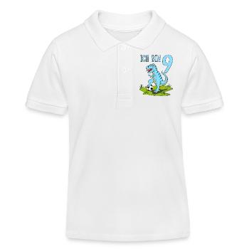 Dinosaure Rex Football 9 Anniversaire Bleu - Polo enfant bio Stanley/Stella - blanc - Devant