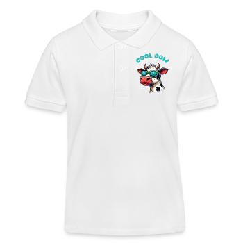 cow sunglasses cow - Kids Organic Polo Shirt by Stanley/Stella - white - Front