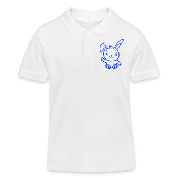 Hase winkt freundlich Begrüßung Hand winken Hallo - Kinder Organic Poloshirt Mini Sprinter von Stanley/Stella - Weiß - Vorne