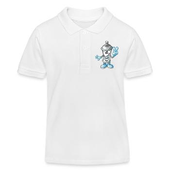 Bombe de peinture cartoon - Polo enfant bio Stanley/Stella - blanc - Devant