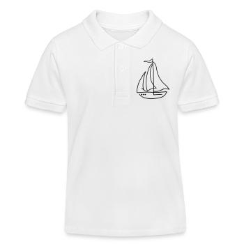 Segelboot Segelschiff - Kinder Organic Poloshirt Mini Sprinter von Stanley/Stella - Weiß - Vorne