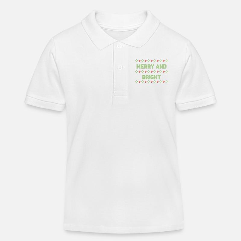 Moche noël noël pull - Polo enfant bio Stanley/Stella - blanc
