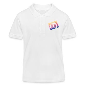 Kamera Fotograf Fotografie - Kinder Organic Poloshirt Mini Sprinter von Stanley/Stella - Weiß - Vorne
