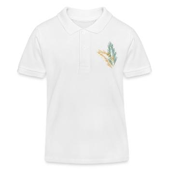 une feuille de palme verte et une feuille de palme d’or - Polo enfant bio Stanley/Stella - blanc - Devant