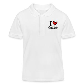 I love mom and dad - Kinder Organic Poloshirt Mini Sprinter von Stanley/Stella - Weiß - Vorne