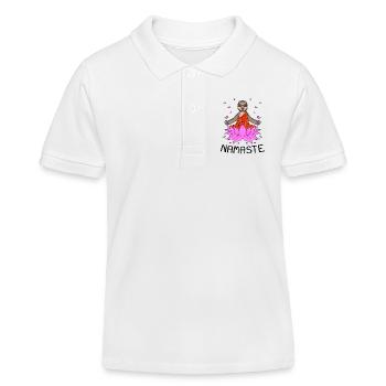 Yoga Namaste Sloth - Kids Organic Polo Shirt by Stanley/Stella - white - Front