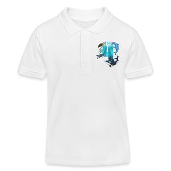 4. Geburtstag Meerestiere - Kinder Organic Poloshirt Mini Sprinter von Stanley/Stella - Weiß - Vorne