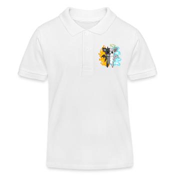 Dog Terrier - Angel and Devil - Kids Organic Polo Shirt by Stanley/Stella - white - Front