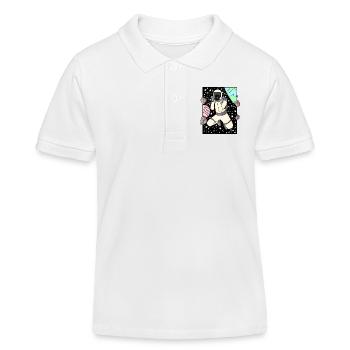 Astronaut Fotograf Fotografie - Kinder Organic Poloshirt Mini Sprinter von Stanley/Stella - Weiß - Vorne
