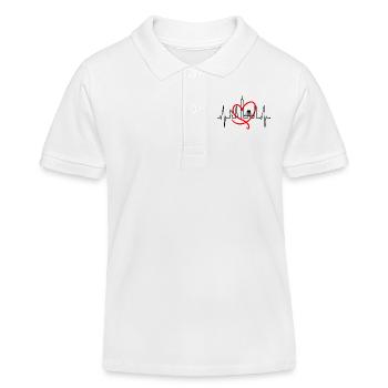 New York Skyline coeur coeur USA cadeau NY - Polo enfant bio Stanley/Stella - blanc - Devant