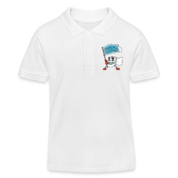 Drapeau de masque de papier toilette - Polo enfant bio Stanley/Stella - blanc - Devant