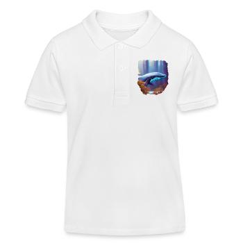 Surrealism Art Whale in the Forest - Kids Organic Polo Shirt by Stanley/Stella - white - Front