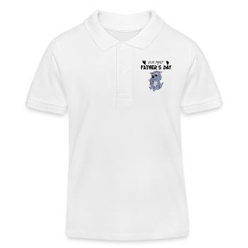 Father's Day - First Father's Day Gift - Kids Organic Polo Shirt by Stanley/Stella - white - Front