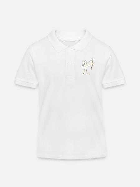 Strichmännchen Bogen Bogenschießen Bogenschütze - Kinder Organic Poloshirt Mini Sprinter von Stanley/Stella - Weiß