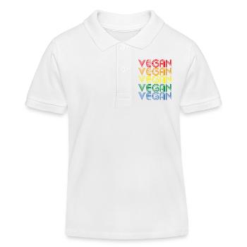 Rainbow VEGAN Statement - Kids Organic Polo Shirt by Stanley/Stella - white - Front