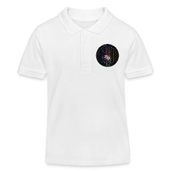 Regenbogen Lebensblume Design - Kinder Organic Poloshirt Mini Sprinter von Stanley/Stella - Weiß - Vorne