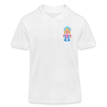 Ded Moroz Snegurotschka russischer Weihnachtsmann - Kinder Organic Poloshirt Mini Sprinter von Stanley/Stella - Weiß - Vorne