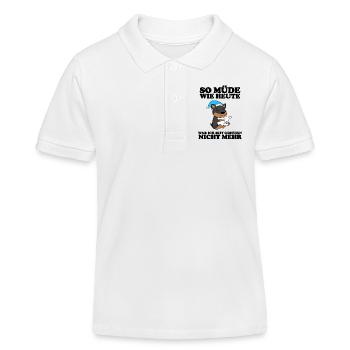 Müde Spruch Verschlafen Schlafen Ausschlafen Faul - Kinder Organic Poloshirt Mini Sprinter von Stanley/Stella - Weiß - Vorne
