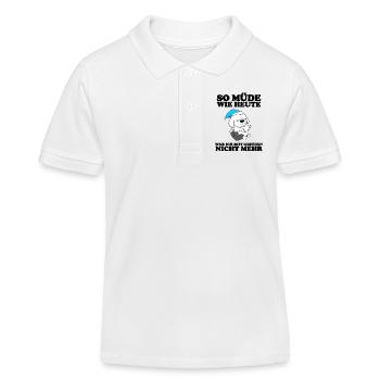 Müde Spruch Verschlafen Schlafen Ausschlafen Faul - Kinder Organic Poloshirt Mini Sprinter von Stanley/Stella - Weiß - Vorne