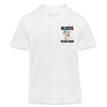 Müde Spruch Verschlafen Schlafen Ausschlafen Faul - Kinder Organic Poloshirt Mini Sprinter von Stanley/Stella - Weiß - Vorne