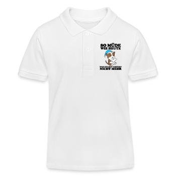 Müde Spruch Verschlafen Schlafen Ausschlafen Faul - Kinder Organic Poloshirt Mini Sprinter von Stanley/Stella - Weiß - Vorne