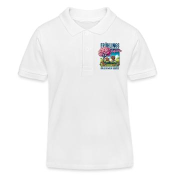 Frühling Gartenparty Outfit Natur Geschenk - Kinder Organic Poloshirt Mini Sprinter von Stanley/Stella - Weiß - Vorne