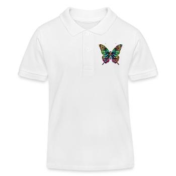 Butterfly Wings Colorful Butterfly Butterflies - Kids Organic Polo Shirt by Stanley/Stella - white - Front