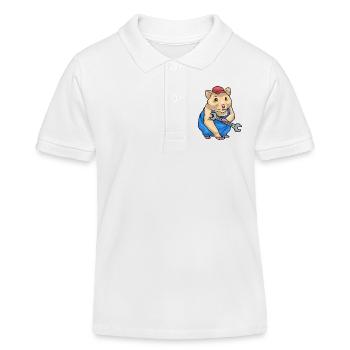 Clé mécanique hamster - Polo enfant bio Stanley/Stella - blanc - Devant