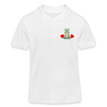 Valentin Frosch Frösche Herz Kröte König - Kinder Organic Poloshirt Mini Sprinter von Stanley/Stella - Weiß - Vorne