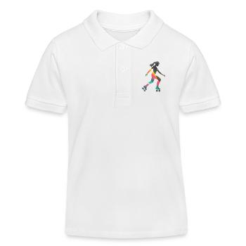 Roller skating girl - Kids Organic Polo Shirt by Stanley/Stella - white - Front