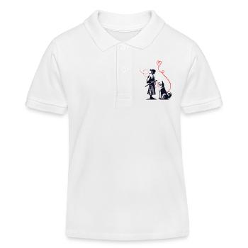 Hundehalstuch Akita Samurai Roter Faden - Kinder Organic Poloshirt Mini Sprinter von Stanley/Stella - Weiß - Vorne
