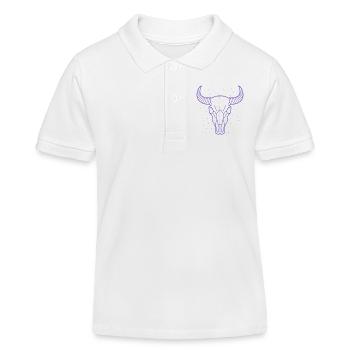 Crâne de taureau symbole de la terre | Art minimal mystique - Polo enfant bio Stanley/Stella - blanc - Devant