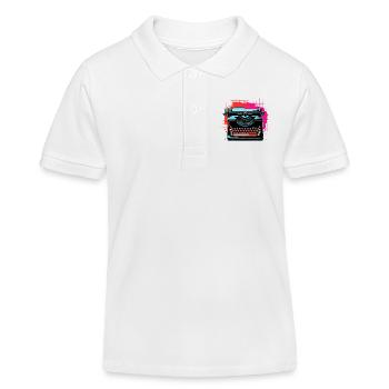 Machine à écrire Retrowave - Polo enfant bio Stanley/Stella - blanc - Devant