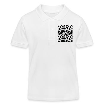 Kuh Muster - Kinder Organic Poloshirt Mini Sprinter von Stanley/Stella - Weiß - Vorne